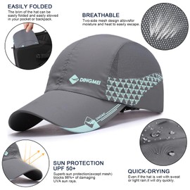 TAGVO Baseball Cap Men Women Pack of 2 Adjustable UV Protection Baseball Cap with Breathable Mesh, Sun Protection Quick Drying Baseball Cap Sports Cap for Running Fishing Beach Golf Tennis Cap, Light