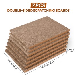 LIFLIX 7PCS Reversible Cat Scratching Pads with Box, 16.5" Lｘ12.6" Wｘ5.9 H Extra Large Cardboard Scratcher with Catnips, Cat Scratch Boxes for Indoor Cats