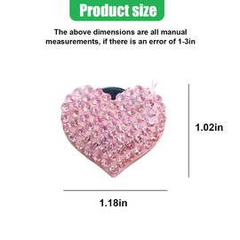ZIMISI 2PCS Bling Heart-Shaped Car Vent Clips, Crystal Diamond Car Air Freshener Vent Clip, Air Conditioning Outlet Diffuser Clip, Auto Interior Decoration Accessories for Women (Pink)