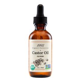 1992 Organic Collection Castor Oil 2oz/ 60ml - USDA Certified Organic, 100% Pure, Cold Pressed & Carrier Oil, Hexane Free | For Hair, Eyebrows & Skin, Gives Hydration, Moisturizes and Softens Skin