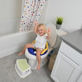 FLY FENCE Potty Training Toilet Seat with Sturdy Handles and Non-Slip Toddler toilet seat Attachment, Kids Potty Seat for Toilet. Best Ideal Potty Training for Boys and Girls.