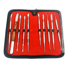 AAProTools Stainless Steel Wax Carvers Set, Pottery & Polymer Clay Tools, Sculpting Kit with Carrying Case