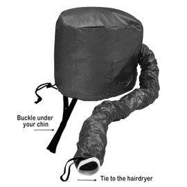 Aisilk Hair Dryer Bonnet Accessories Adjustable Portable Hooded Hair Dryer for Hair Styling, Hair Color, Hair Condition and More - Black