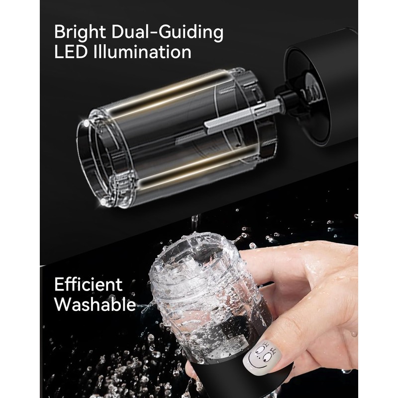 Stainless Steel Rechargeable Electric Salt and Pepper Grinder Set, USB