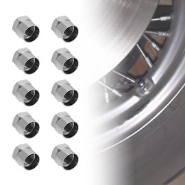 LT Easiyl 20Pcs Chrome Hexagon Tyre Valve Dust Caps Brass Dome Metal Valve With Red O-Ring Rubber Seal For Motorcycle Cars Bicycles Trucks Scooter SUV Van