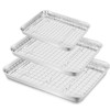 TeamFar Stainless Steel Baking Sheet with Rack Set, 16/12.5/9 Inch