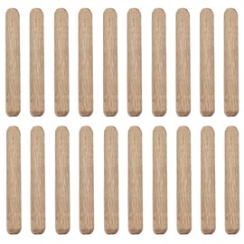 Runseaway 100Pcs 8x60mm Wooden Dowel Pins, Twill Groove Dowel Pin Hardwood Dowel Pegs with Tapered Ends for Furniture DIY Projects, Shelves, Crafts, Carpentry