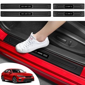 PeakPurit 4PCS Car Door Edge Guards Door Sill Protector for Honda Civic 2022-2025 2026 Accessories ABS Plastic Material Matte Black Car Door Threshold Protection