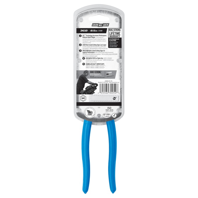 Channellock Linemen's Pliers 368 - High Leverage Side-Cutting - 8.5