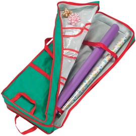 Fox Valley Traders Gift Wrap Organizer Bag, Wrapping Paper Storage Container with Handles