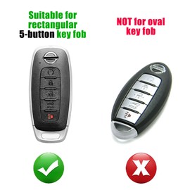 TANDRIVE Key Fob Cover for 2023 2024 Nissan Rogue Pathfinder and 2024 Sentra, 5 Buttons, Silicone, 2-Pack, Black