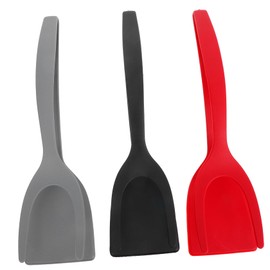 VICASKY 3pcs Outdoor Portable Nylon BBQ Spatula Tongs for Cooking Steak and Fish Grilling Tools Non-Stick Kitchen Shovel Heat Resistant Cooking Utensils