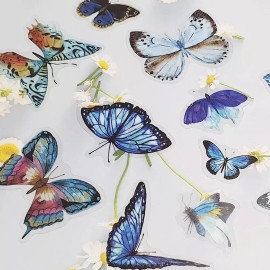 Blue Butterfly 나비 스티커 40P 세트 파란나비 Butterfly Sticker 40P Set Blue Butterfly