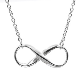 Silverly Women's .925 Sterling Silver Infinity "8" Pendant Chain Necklace, 40-46cm