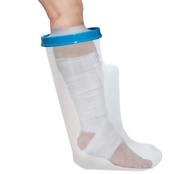 Tideshake - 100% Waterproof Leg Cast Cover for Showering, Reusable Adult Short Leg Cast Protector, Cast Covers for Shower Leg, Cast Bag for Shower, Cast Cover for Showering Foot