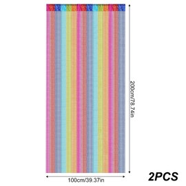 GBKDQQ String Curtain, Pack of 2, 100 x 200 cm, Multicoloured Fly Curtain, Patio Door, Door Curtain, Fly Protection, Patio Door, Room Divider, Decorations for Dining Room, Bedroom, Wedding, Cafe