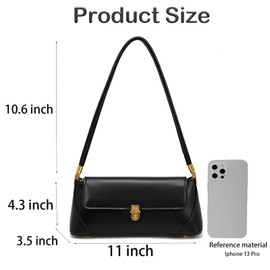 Farcauo Vintage Shoulder Bags Small Purses for Women Pu Leather Handbags Fashion Y2k Bag Black Shoulder Purse