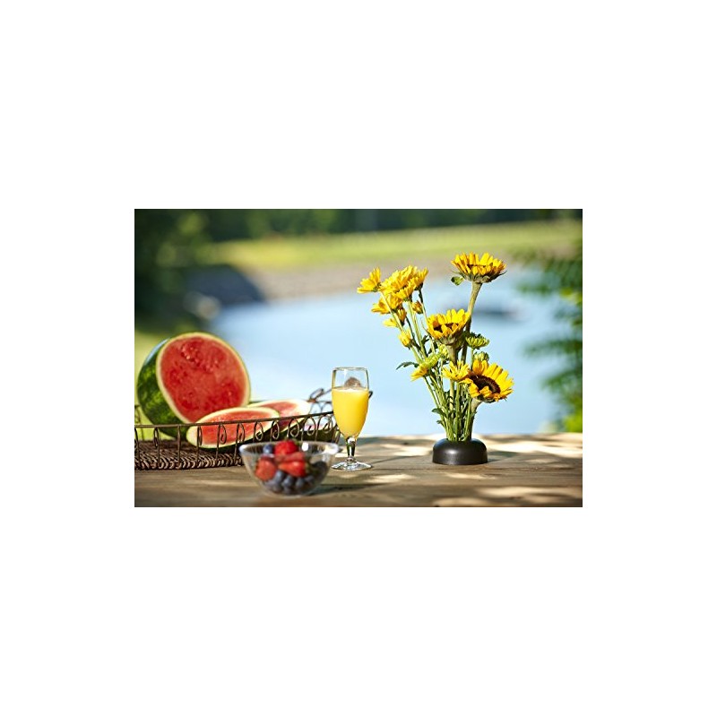 NoBrella Flower Vase Patio Table Umbrella Hole Insert, Black