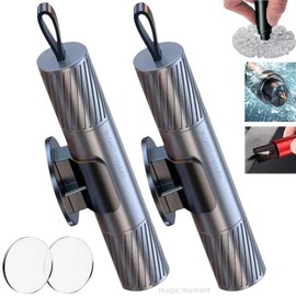 2-in-1 Car Safety Hammer: Emergency Window Breaker, Seatbelt Cutter, Glass Breaker for Underwater & Emergency Escape, Ideal Christmas Gift  desktop - Color: Sliver 2pcs