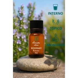 OLEUM VITAE Aceite Esencial de Romero Rosmarinus Officinalis 100% Puro y Orgánico 15 ml Hecho en India Certificado USDA ORGANIC Aplicación Interno Externo y Aromático