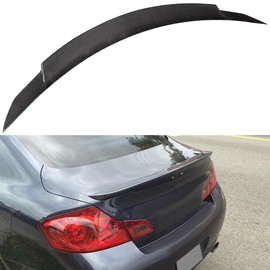 ECCPP JDM Ducktail High Kick Style Rear Trunk Spoiler Wing Carbon Fiber fit for 2009-2013 for Infiniti G37 Coupe Spoiler Wing Glossy Black Rear Trunk Lip Spoiler