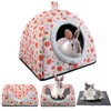 Warm Rabbit Hideout, Washable Strawberry Fleece Hut for Guinea Pigs