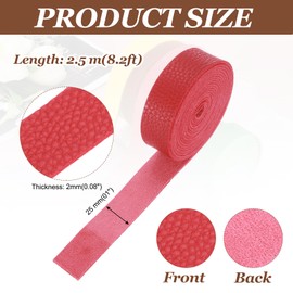 sourcing map Faux Leather Strap, 1" Width x 98" Long Grained Leather Belt Strip Trim Roll for DIY Craft Projects, Pet Collars, Traction Ropes, Bag Straps, Hobby Workshop (Red)