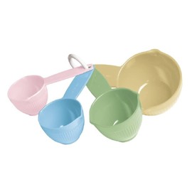 Cuisena Measuring Cup 4 Piece Set, 1/4 Cup, 1/3 Cup, 1/2 Cup, and 1 Cup, Multicolored - High-Quality Melamine Cups for Precise Measurements in The Kitchen