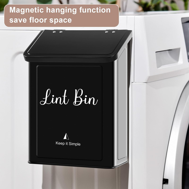 SUBEKYU SUBEKYU Metal Magnetic Lint Bin for Laundry Room, Wall
