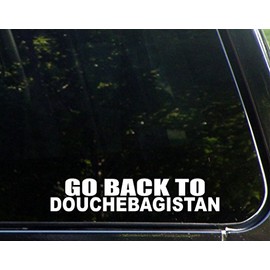 Sweet Tea Decals Go Back to Douchebagistan - 8 3/4" x 1 3/4" - Vinyl Die Cut Decal/Bumper Sticker for Windows, Trucks, Cars, Laptops, Macbooks, Etc.