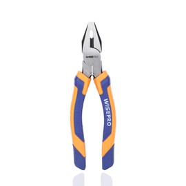 WISEPRO Combination Pliers, Multifunctional Tool with Side Cutters, Electrician's Pliers for Cutting, Crimping, Stripping (60CRV Chrome Vanadium Steel) (7 Inches)