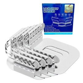 Eoepur Bed Sheet Holder Fitted Sheet Straps/Holders - Upgraded Version Keep Sheets Secure & Wrinkle-Free, Heavy-Duty Bed Rack with Adjustable Anti-Slip Lock Strip for All Mattress Sizes (Gray) 4Pcs