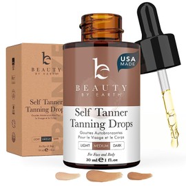 Beauty by Earth Self Tanning Drops - Face Self Tanner Drops Medium Color - Bronzer Drops - Self Tanner for Face - Self Tanner Face Tanner - Face Tanni