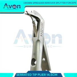 Dental Crown Spreader Splitter Pliers with Serrated Tips, 5.7" (14.5cm) | Perforated Handle Design | German Stainless Steel Instruments