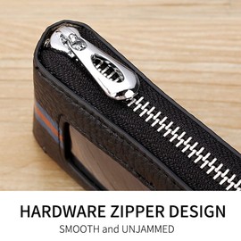 ihreesy Car Key Ring Bag with RFID Blocking, Universal Car Key Bag, Key Case, Key Case, Key Bag, Car Key Case with Zip and Carabiner, Blue