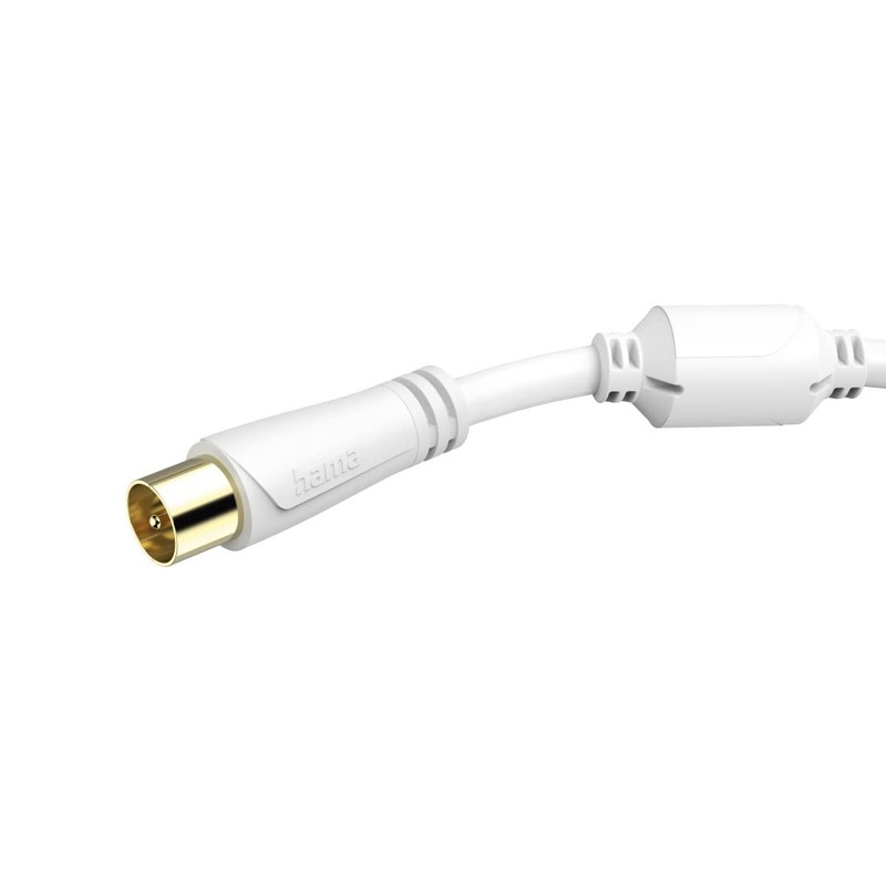 Hama 1.5m 100dB White Gold Plated Aerial Cable Coax Male