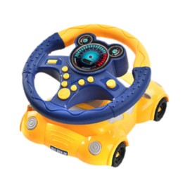 Milageto Steering Wheel Toy with Sound and Music Effects,Kids Early Educational Toy,Simulation Driving Steering Wheel for Boys Girls, blue