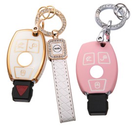 LIANGYM 2-Pack for Mercedes-Benz Key Fob Cover, TPU Case Accessories