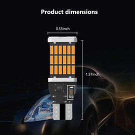 NGHEY 2-Piece Car LED Reversing Light T15 4014 45SMD Decoding High Brightness Tail Light Turning Suitable For Front And Rear Turn Signal Flashing Lights (Yellow)