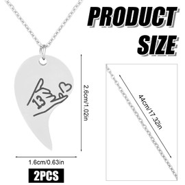 13 Necklace, Inspired Best Friend Matching Necklace for 2 Jewelry Friendship Gift for Women Girls Fans (Pinky Promise)