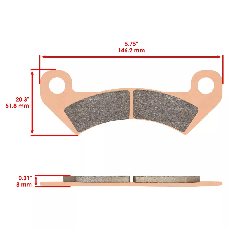 Caltric Front And Rear Brake Pads for John Deere Am141182