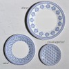 Merritt Savannah 6"" Melamine Saucer Appetizer Bread Plate, Blue/White, Set