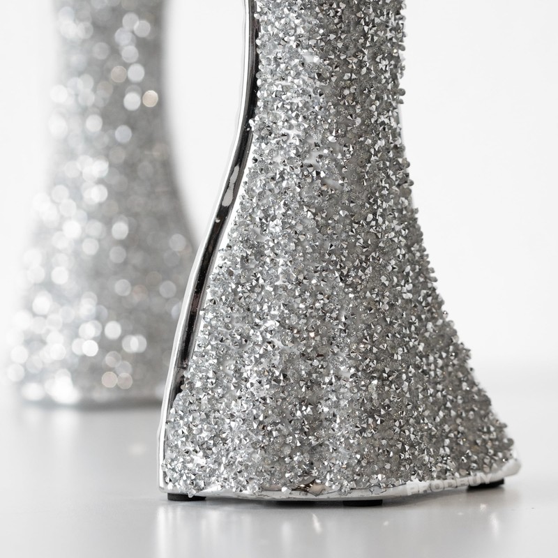 Prodbuy Set of 2 Silver Elegant Lady Figures 29.5cm Tall