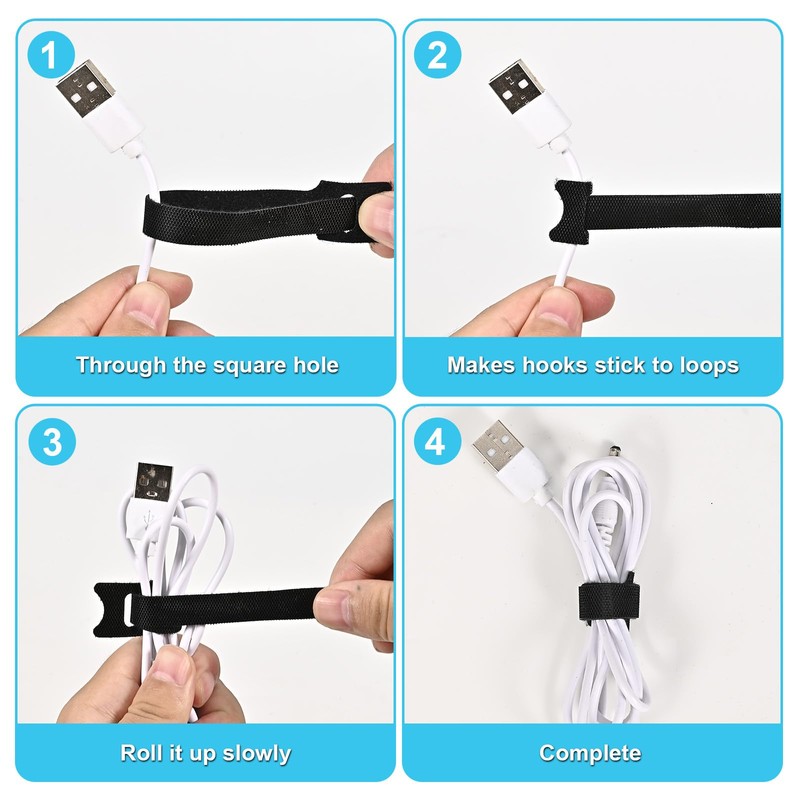 FJSENR 100 Pcs 6-Inch Reusable Hook and Loop Ties: Versatile