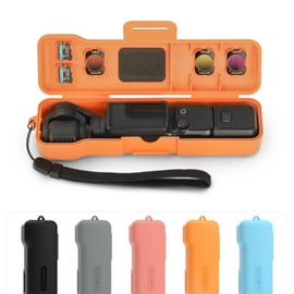 Pocket 3 Carrying Case Magnetic Protective Storage Case for OSMO Pocket 3, Shockproof Scratch-Resistant Travel Case, Fit for Filters & Wide-Angle Lens with Adjustable Wrist Strap (Grey)