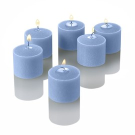 Richland Set of 72 Scented Blue Ocean Breeze Votive Candles and 72 Square Votive Holders