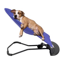 QUSKLISU Pet Rocking Chair, Portable Dog Rocker Bed Chair 4 Modes Adjustments Pet Rocker Bed Washable Removable Small Dogs Cots Sofa Beds for Pets Under 33lbs/15Kg (Purple)