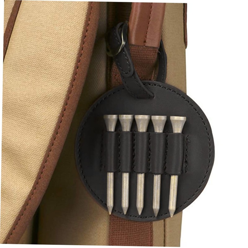 Sosoport 2pcs Tee Holder for Golfing Men's Leather Tee Carrier