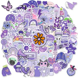 100PCS Purple Stickers for Teens Waterproof Sticker for Water Bottles Laptop Phone Computer Luggage Decor Stickers for Teens Girls Boys(Purple)