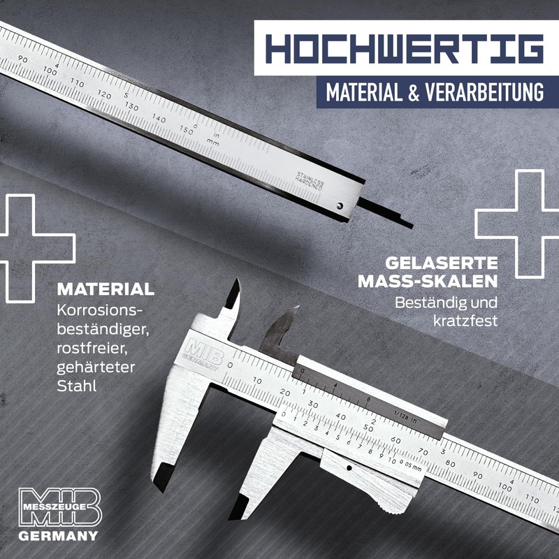 MIB Vernier Caliper with Moment Adjustment DIN 862 150 mm